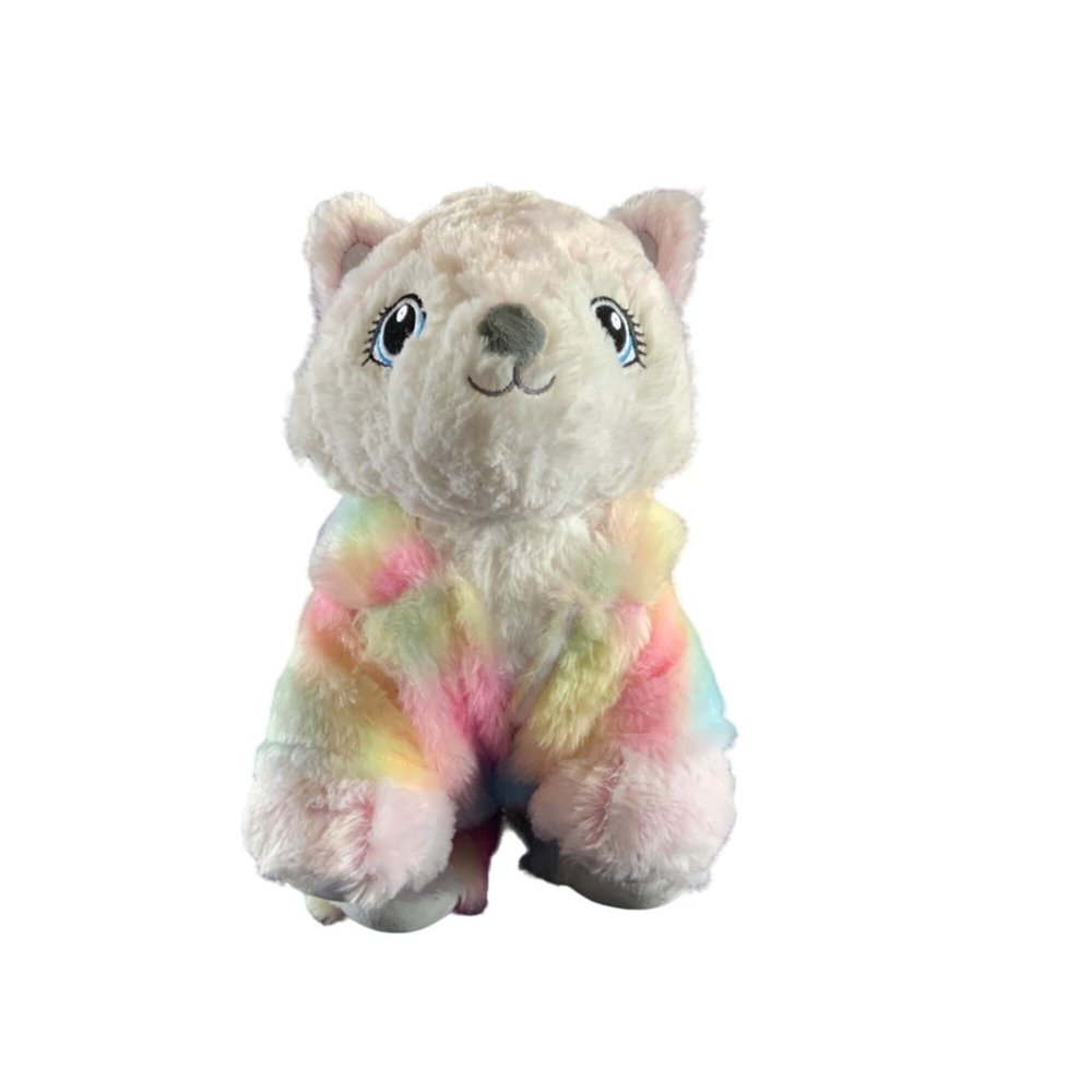 Build a Bear - Sweet White & Light Pink Frost Fox with Tie-Dye Bunny Outfit